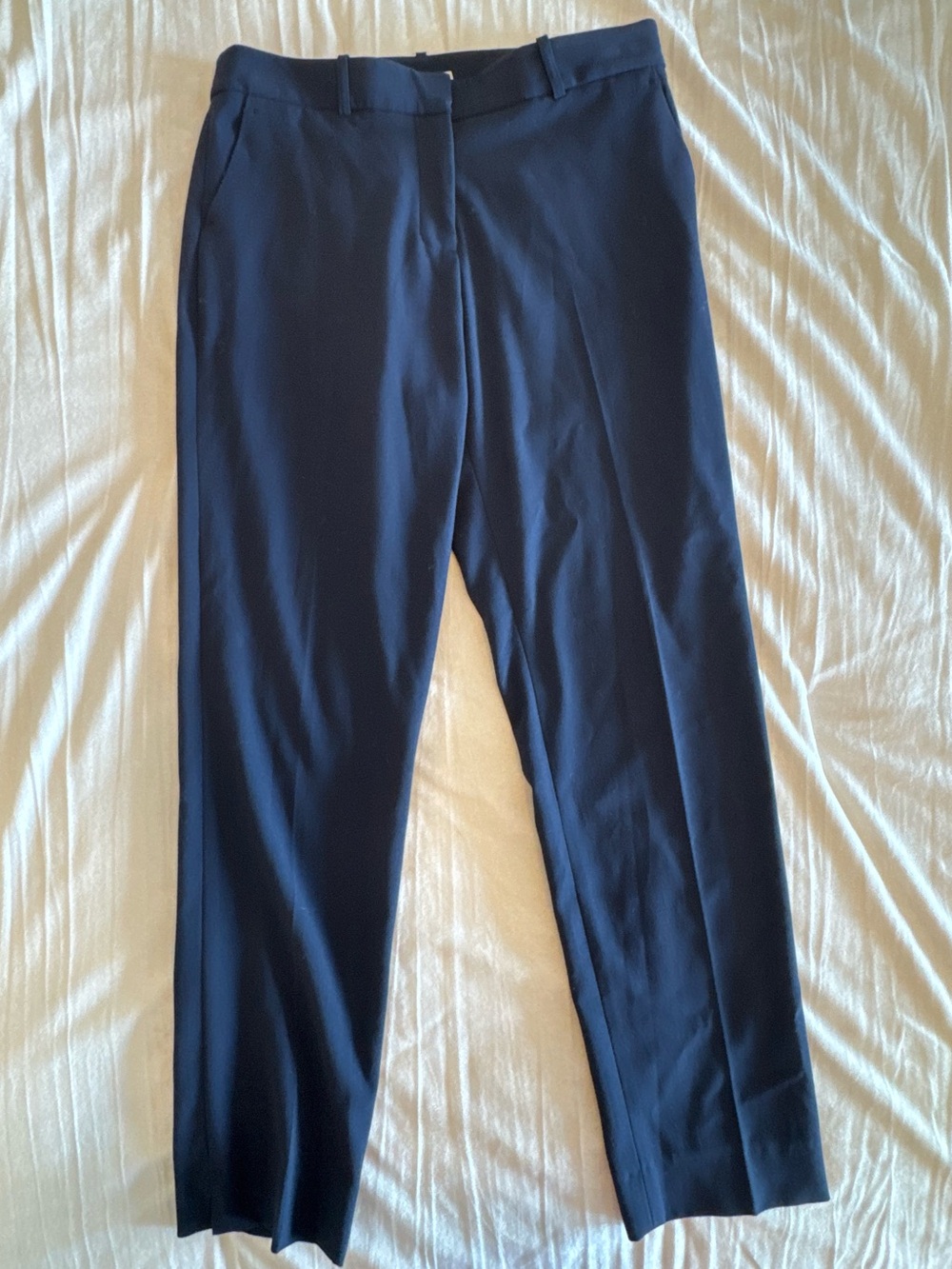 Tahari Navy Straight-Leg Dress Pants